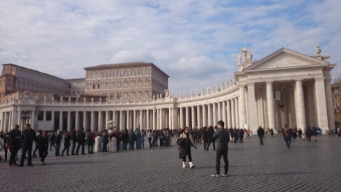 People queuing in front of Vatican